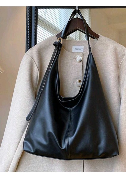 Kadın Siyah Omuz Çantası Yumuşak Iç ve Dış Dokulu Kaliteli Işçilik ve Yumuşak Suni Deri El Çantası indirimleri