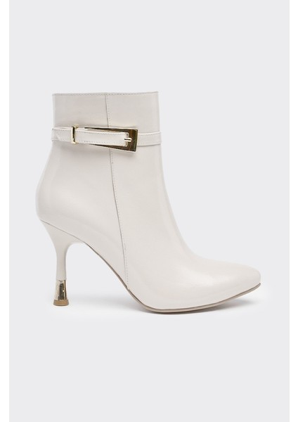 Hakiki Deri Ince Topuk Kadın Bot