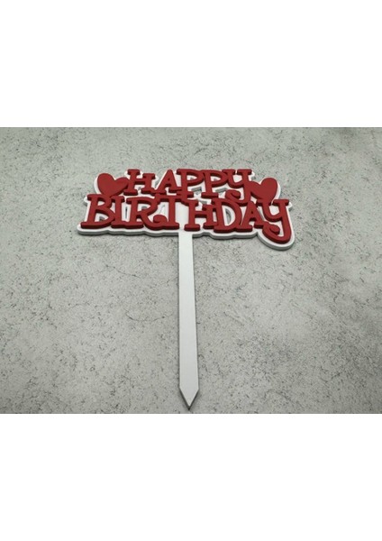 Kalpli Happy Birthday Pasta Süsü PLASTIK.14CM