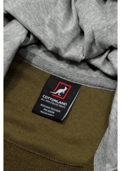 Erkek Field Normal Kesim Üç Iplik Şardonsuz Kapüşonlu Sweat Mont Haki Yeşil fırsatları