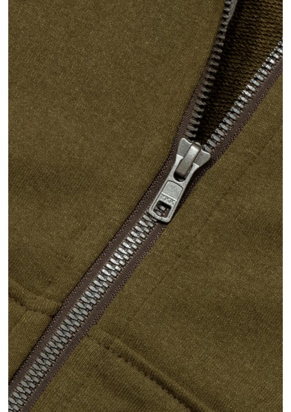 Erkek Field Normal Kesim Üç Iplik Şardonsuz Kapüşonlu Sweat Mont Haki Yeşil indirimleri