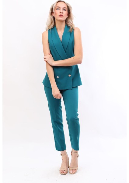 Abiye Yelek & Boru Paça Pantolon Takım-Petrol fırsatları