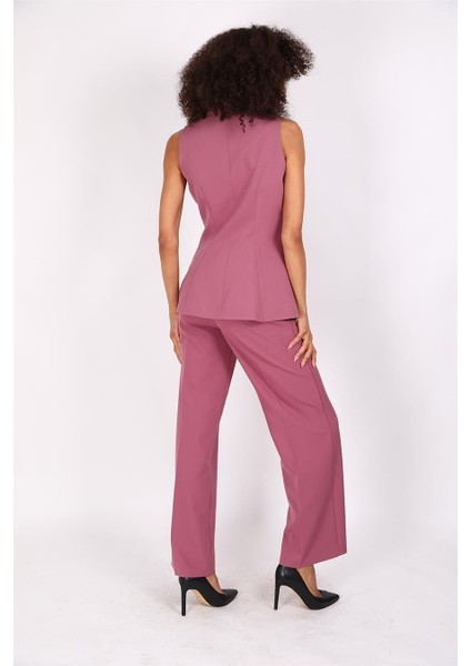 Abiye Yelek & Bol Paça Pantolon Takım-Rose indirimleri