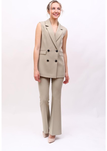 Blazer Yelek & Ispanyol Paça Pantolon-Bambu modelleri