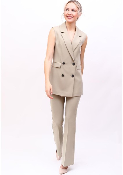 Blazer Yelek & Ispanyol Paça Pantolon-Bambu indirimleri