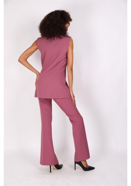 Blazer Yelek & Ispanyol Paça Pantolon-Rose fiyatları