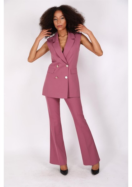 Blazer Yelek & Ispanyol Paça Pantolon-Rose modelleri