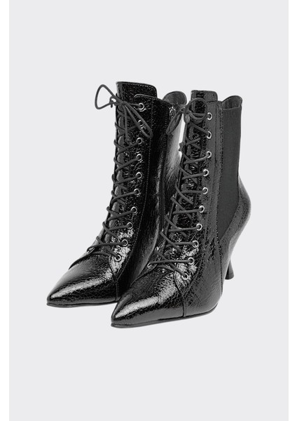 Klasik Bağcıklı Fermuarlı Hakiki Deri Kadın Bot fiyatları