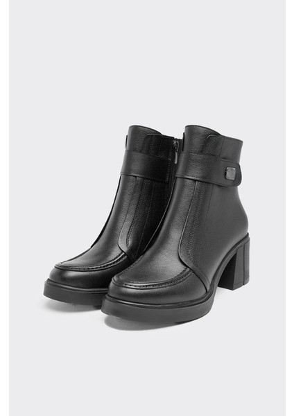 Hakiki Deri Kalın Topuklu Kadın Bot fiyatları