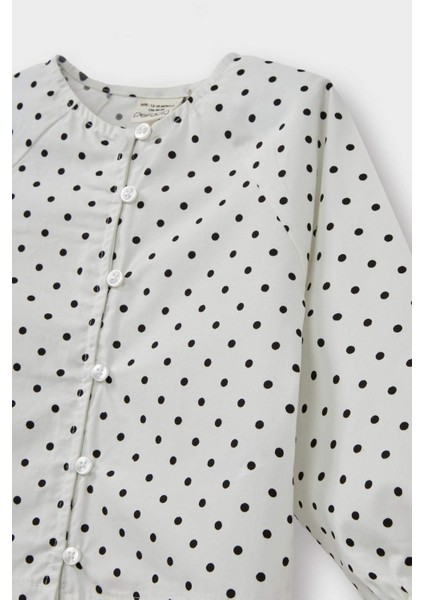 Kız Bebek Puantiyeli Reglan Kol Poplin Uzun Kollu Gömlek G3654A525AU fiyatları