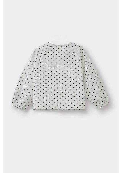 Kız Bebek Puantiyeli Reglan Kol Poplin Uzun Kollu Gömlek G3654A525AU modelleri