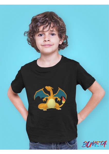 Pokemon Pikachu Charizard Çocuk Tişört T-Shirt