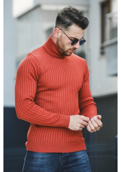 Seka 822 Kalın Fitilli Slim Fit Erkek Boğazlı Kazak modelleri