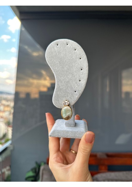 Doğal Taş Detaylı El Yapımı Özel Tasarım Küpe modelleri