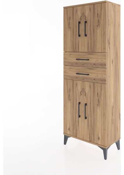 Arges Dolap 3 Raflı 2 Çekmeceli 4 Kapaklı 60X30X163 Çam-Çam modelleri