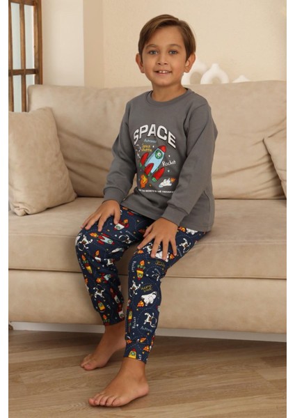 Krm Baskılı Kız Çocuk Pijama takımı - Gri fiyatları