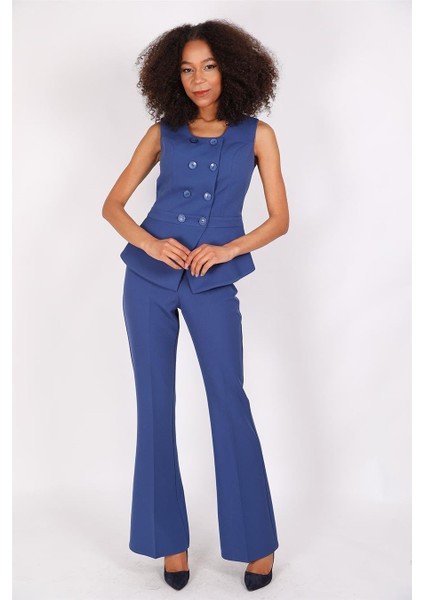 Aller Yelek & Ispanyol Paça Pantolon Takım-Indigo