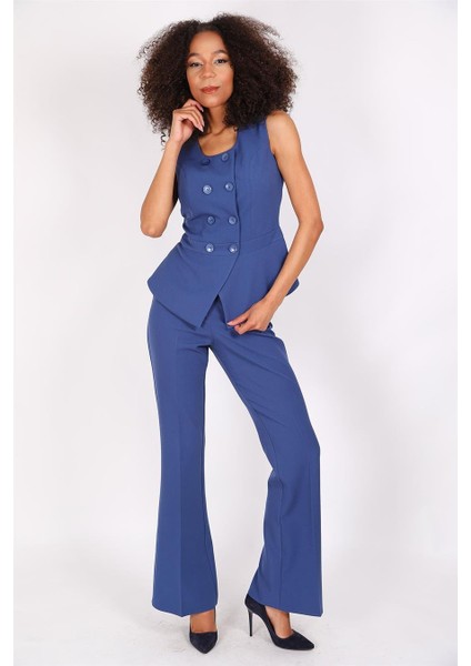 Aller Yelek & Ispanyol Paça Pantolon Takım-Indigo modelleri