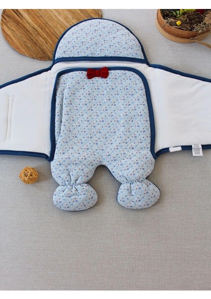 Yenidoğan Açılır Kucaklı Smokin Ayaklı Erkek Bebek Kundak Mavi indirimleri