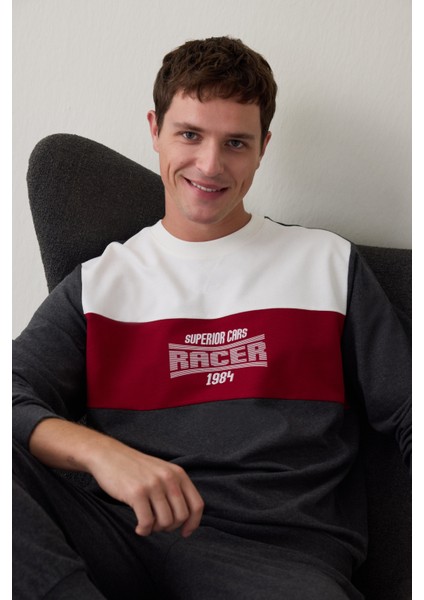 Melanj Racer Erkek Oversize Pamuklu Pijama Takımı fırsatları