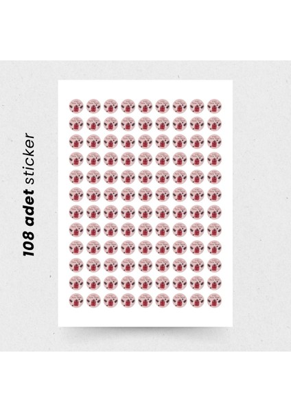 Yılbaşı Happy New Year Yazılı Sticker Seti, Yeni Yıl Hediye ve Paketleme Etiketi, 108 Adet, 33X33 mm fiyatları