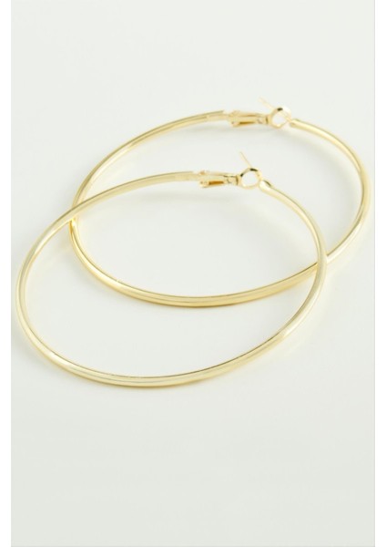 Wizard Metal Halka Küpe 6 Cm-Sarı