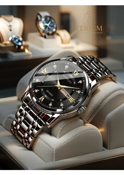 Black Diamond Ipx7 Suya Dayanıklı Takvimli Çelik Quartz Premıum Erkek Saat fırsatları