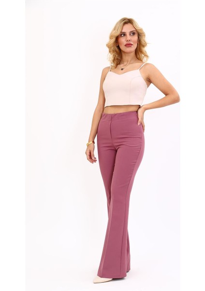 Ispanyol Paça Pantolon-Rose