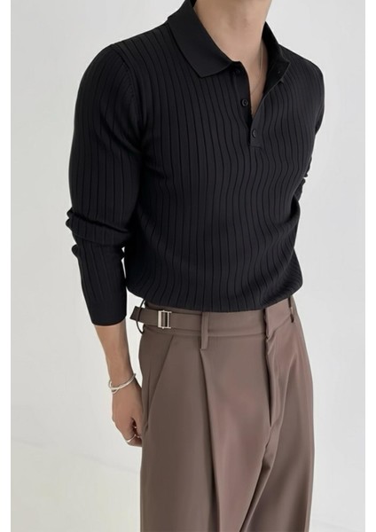 Josse Slim Fit Old Money Düğmeli Polo Yaka Triko Kazak modelleri