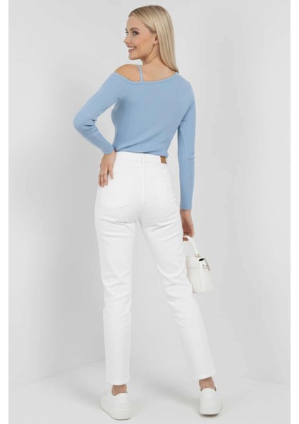 Tek Omuz Ipli Bluz Mavi fiyatları