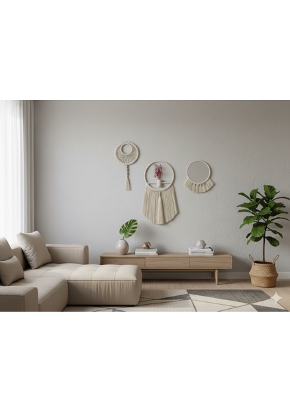 Bohem Tarzı Makrome Ip 3' Lü Set