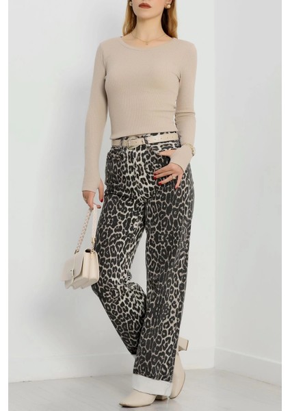 Bisiklet Yaka Parmak Geçmeli Kaşkorse Bluz Bej modelleri