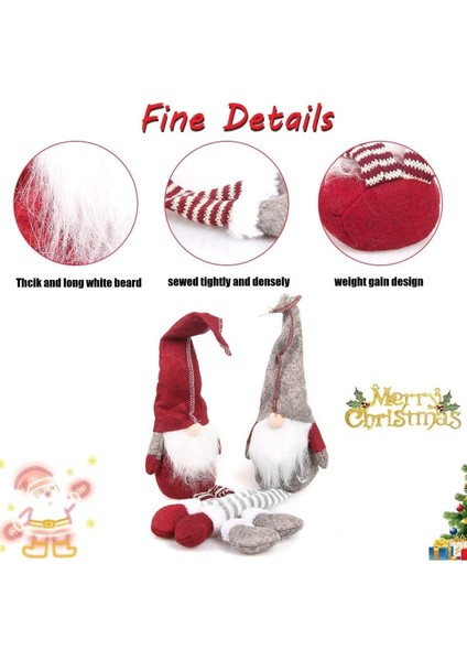Gnome Yılbaşı Süsü Yılbaşı Figürü Şans Cücesi Yıl Başı Noel Baba 35CM Uzun Şapkalı Gnome fiyatları