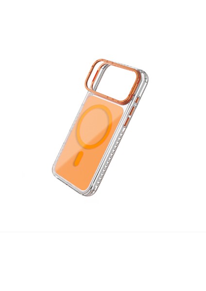 iPhone 17 Pro Max Kılıf M-Safeli Metal Kamera Çerçeveli Airbagli Lenyes CK221 Sert Pc Kapak Turuncu fiyatları
