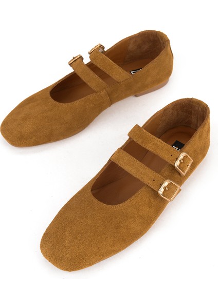 , Kadın Hakiki Deri Babet 153111Z4083 Camel indirimleri