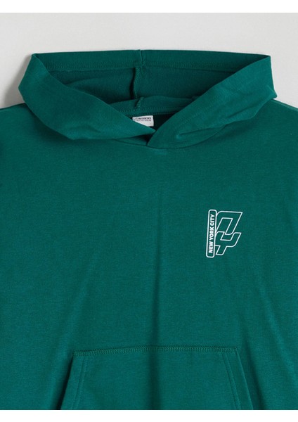 Lcw Kids Yeşil Kapüşonlu Erkek Çocuk Sweatshirt modelleri