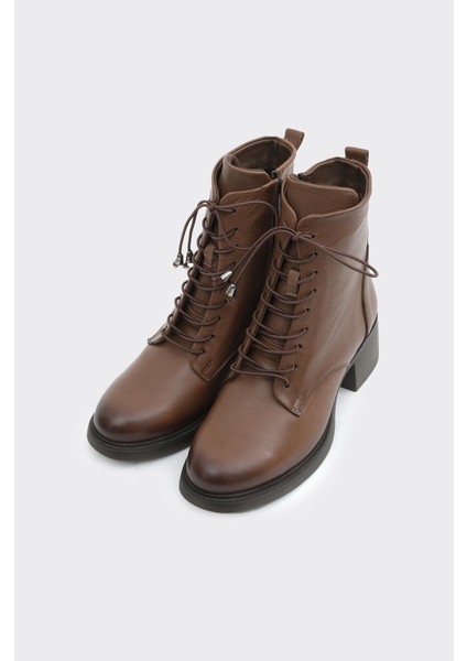 Hakiki Deri Bağcıklı Fermuarlı Kadın Bot fiyatları