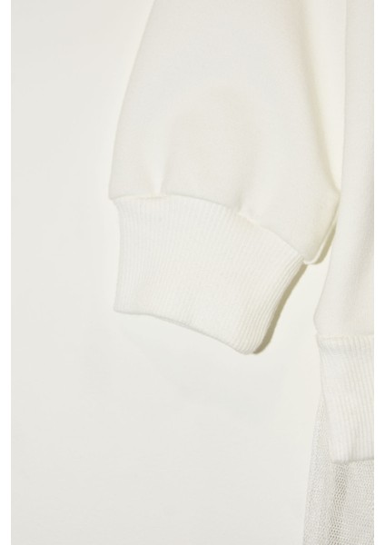 Kız Çocuk 2 Iplik Kalpli Tüllü Trend Sweatshirt - 525035 modelleri