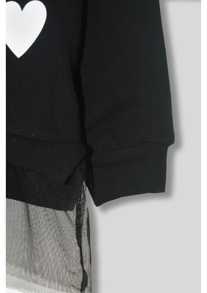 Kız Çocuk 2 Iplik Kalpli Tüllü Trend Sweatshirt - 525035 modelleri