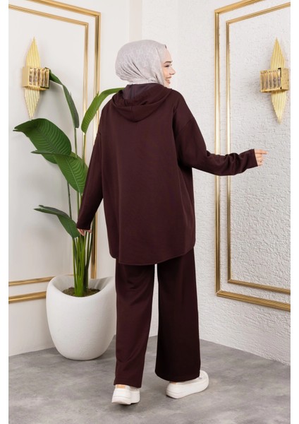 Modal Kumaş Kahverengi Oversize Ikili Takım indirimleri