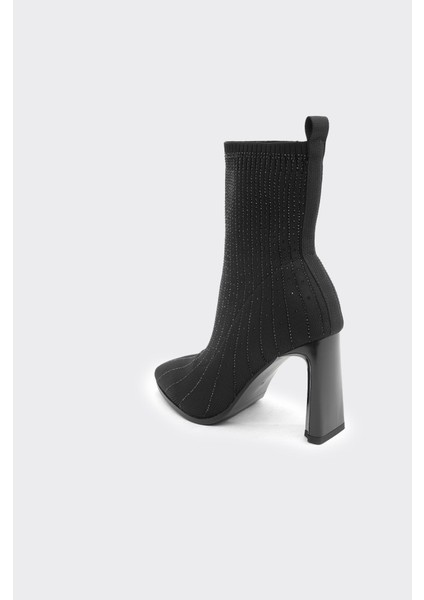 Topuklu Fermuarlı Taş Aksesuarlı Kadın Bot modelleri