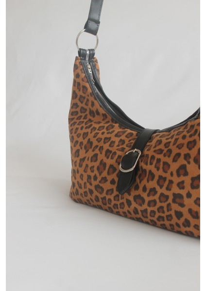 Bolanga Süet Vintage Omuz Çantası Leopar modelleri