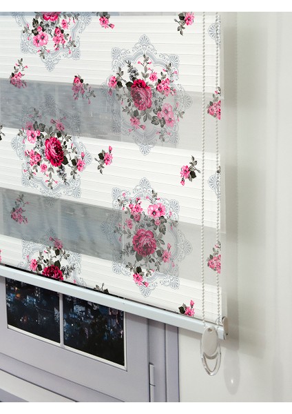 Çiçek Baskılı Zebra Perde - Dijital Baskılı Zebra Stor Perde