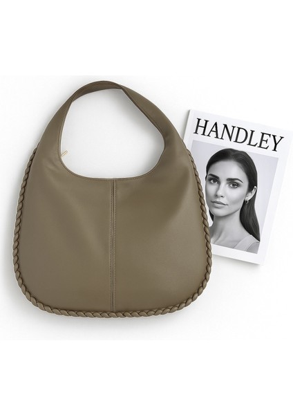 Lüks Büyük Kapasiteli Düğüm Detaylı Omuz Çantası