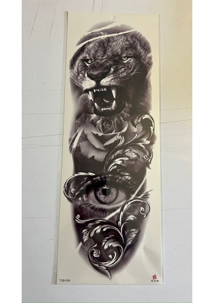 Kaplan Gözü 1 Hafta Kalıcı Tam Kol Bacak Yapıştırma Geçici Dövme 46 cm