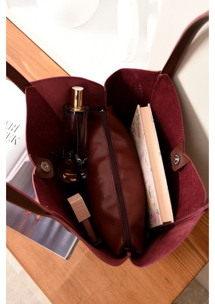 Kadın Şık Tasarımlı Omuz ve Kol Çantası + Yavru Çanta fırsatları