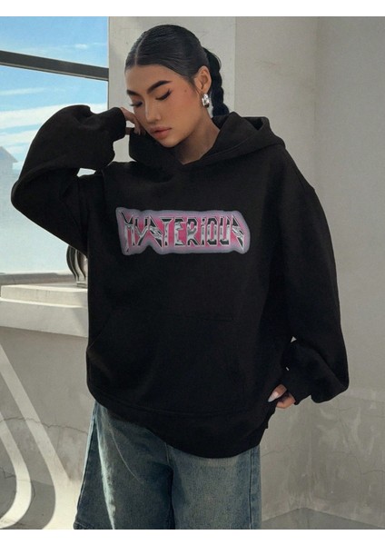 Kadın Baskılı Sweatshırt Kapüşonlu Oversize 3 Iplik Pamuklu fiyatları