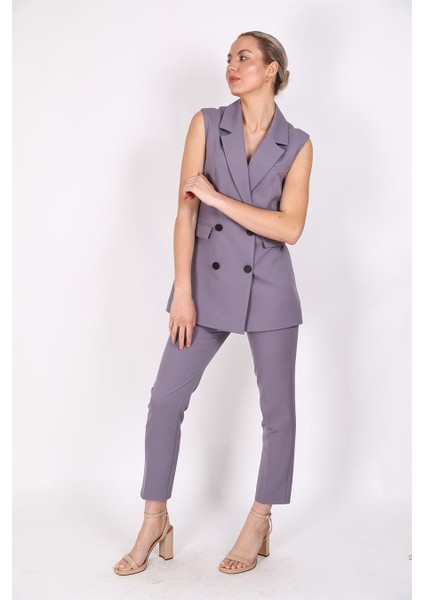 Blazer Yelek & Boru Paça Pantolon-Antrasit fiyatları