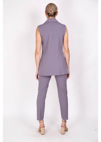 Blazer Yelek & Boru Paça Pantolon-Antrasit fırsatları