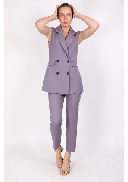 Blazer Yelek & Boru Paça Pantolon-Antrasit indirimleri